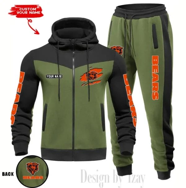 Chicago Bears Customized Drawstring Hooded Tracksuit AMCCLG000845 - Image 3