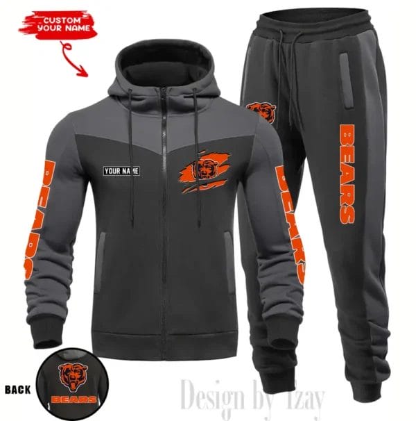 Chicago Bears Customized Drawstring Hooded Tracksuit AMCCLG000845 - Image 4