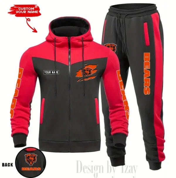 Chicago Bears Customized Drawstring Hooded Tracksuit AMCCLG000845 - Image 5