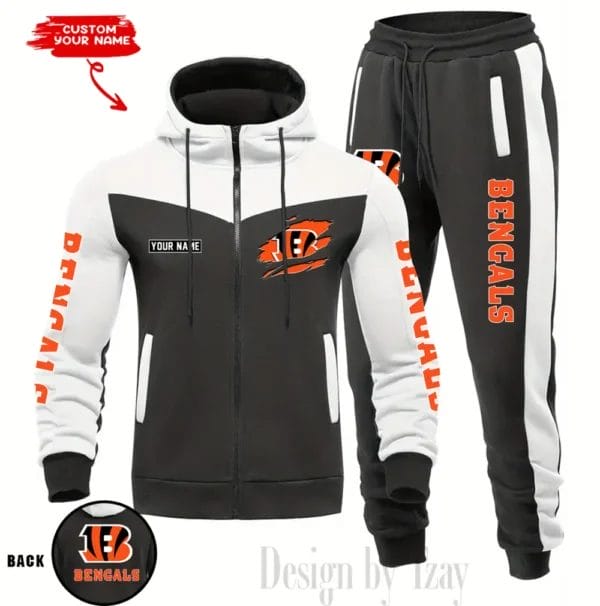 Cincinnati Bengals Customized Drawstring Hooded Tracksuit AMCCLG000848 - Image 2
