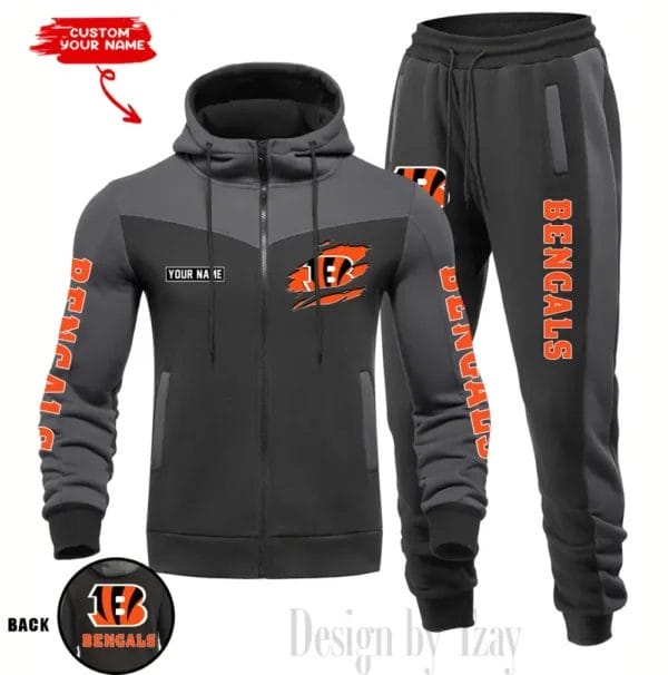 Cincinnati Bengals Customized Drawstring Hooded Tracksuit AMCCLG000848 - Image 3