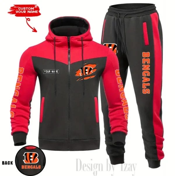 Cincinnati Bengals Customized Drawstring Hooded Tracksuit AMCCLG000848