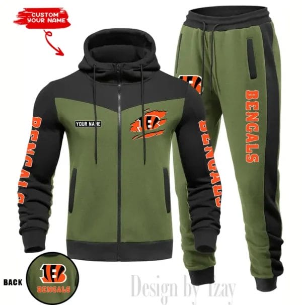 Cincinnati Bengals Customized Drawstring Hooded Tracksuit AMCCLG000848 - Image 4