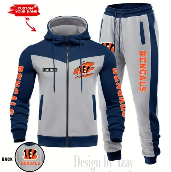 Cincinnati Bengals Customized Drawstring Hooded Tracksuit AMCCLG000848 - Image 5
