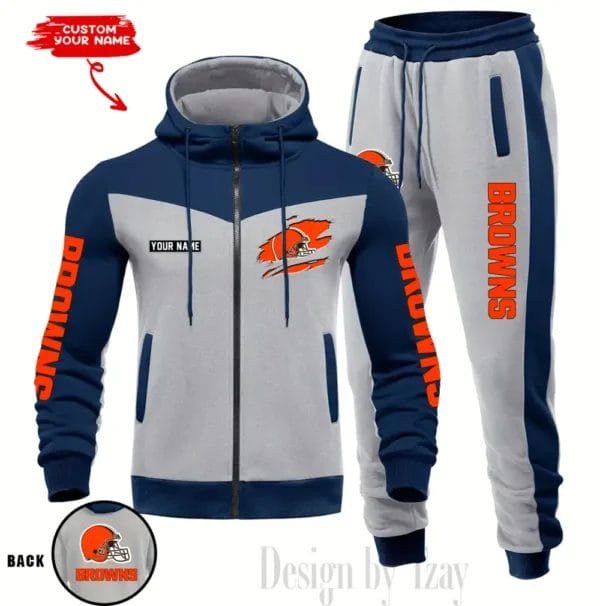 Cleveland Browns Customized Drawstring Hooded Tracksuit AMCCLG000851 - Image 2