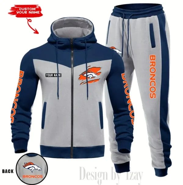 Denver Broncos Customized Drawstring Hooded Tracksuit AMCCLG000857 - Image 2