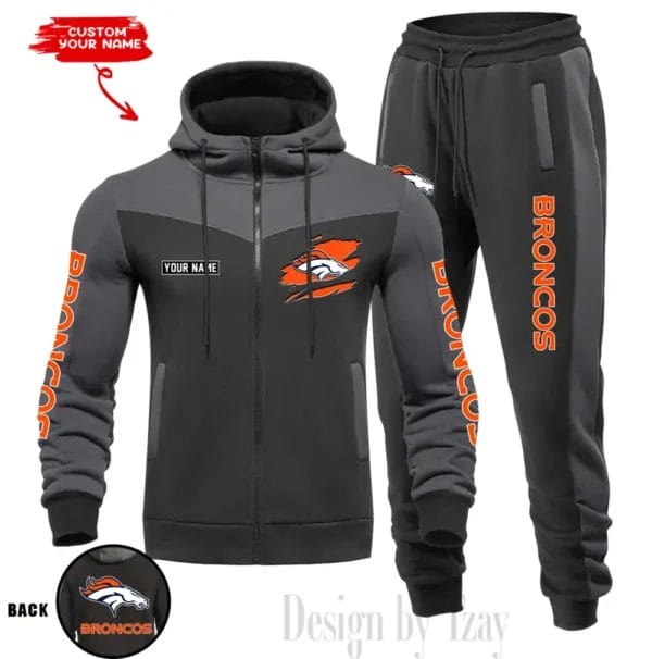 Denver Broncos Customized Drawstring Hooded Tracksuit AMCCLG000857 - Image 4