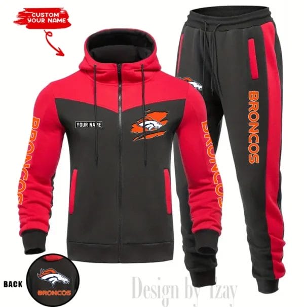 Denver Broncos Customized Drawstring Hooded Tracksuit AMCCLG000857 - Image 5