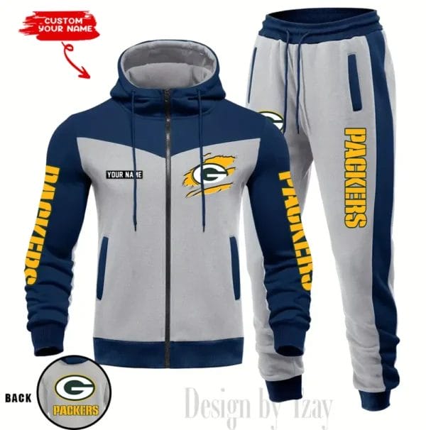 Green Bay Packers Customized Drawstring Hooded Tracksuit AMCCLG000863 - Image 2
