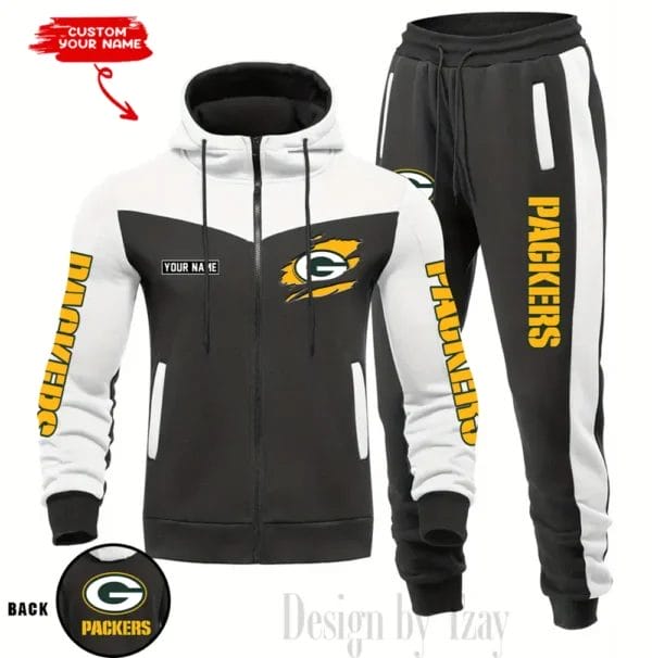 Green Bay Packers Customized Drawstring Hooded Tracksuit AMCCLG000863 - Image 5