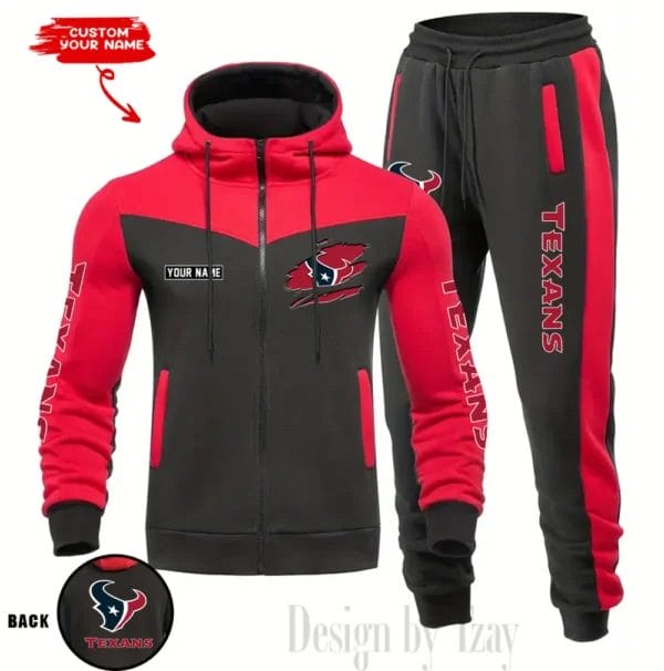 Houston Texans Customized Drawstring Hooded Tracksuit AMCCLG000866 - Image 3