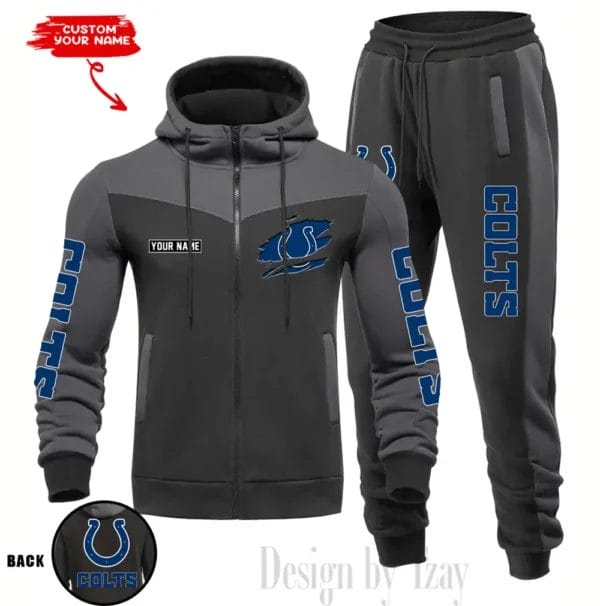 Indianapolis Colts Customized Drawstring Hooded Tracksuit AMCCLG000869 - Image 3