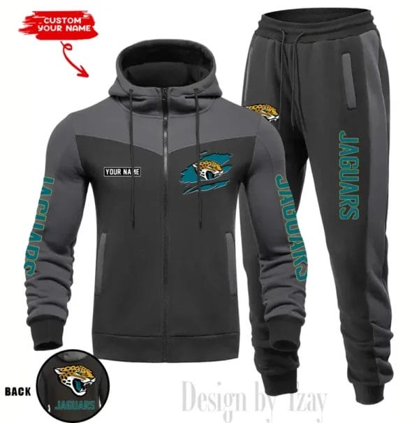 Jacksonville Jaguars Customized Drawstring Hooded Tracksuit AMCCLG000872 - Image 3