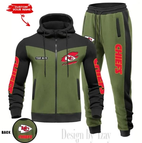 Kansas City Chiefs Customized Drawstring Hooded Tracksuit AMCCLG000875 - Image 3