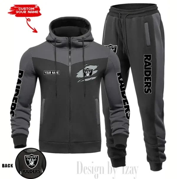Las Vegas Raiders Customized Drawstring Hooded Tracksuit AMCCLG000878 - Image 4