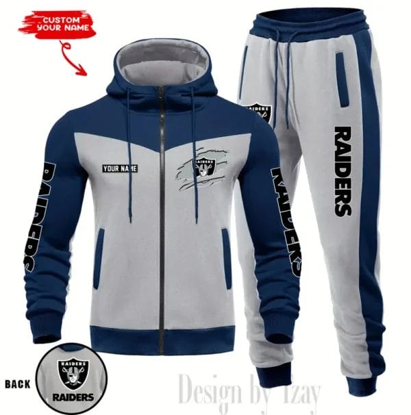 Las Vegas Raiders Customized Drawstring Hooded Tracksuit AMCCLG000878 - Image 5