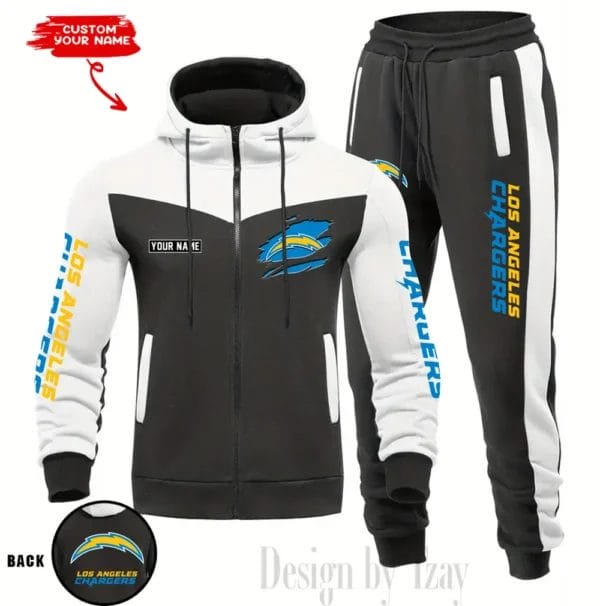Los Angeles Chargers Customized Drawstring Hooded Tracksuit AMCCLG000881
