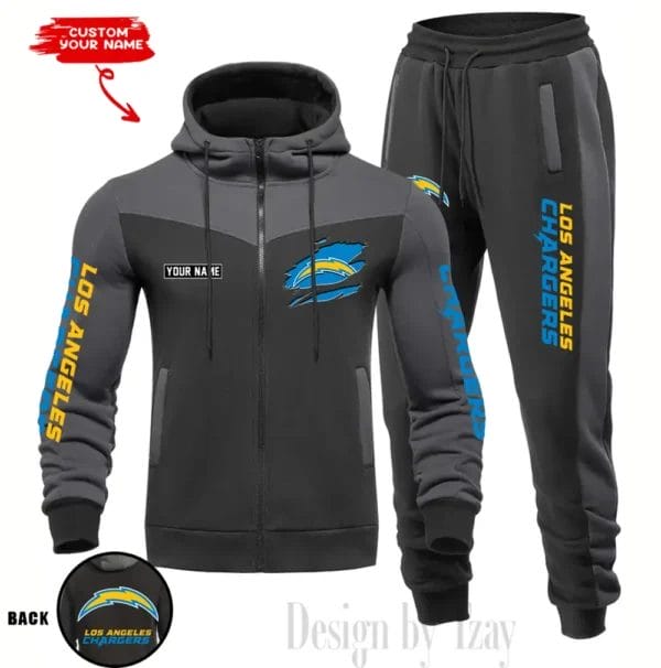 Los Angeles Chargers Customized Drawstring Hooded Tracksuit AMCCLG000881 - Image 4