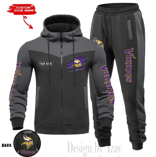Minnesota Vikings Customized Drawstring Hooded Tracksuit AMCCLG000890