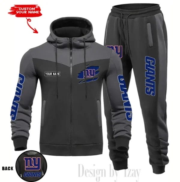 New York Giants Customized Drawstring Hooded Tracksuit AMCCLG000899 - Image 3