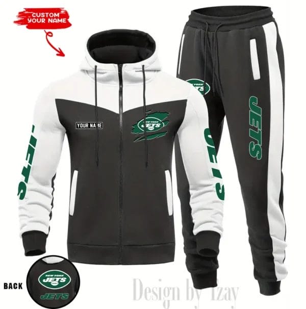 New York Jets Customized Drawstring Hooded Tracksuit AMCCLG000902