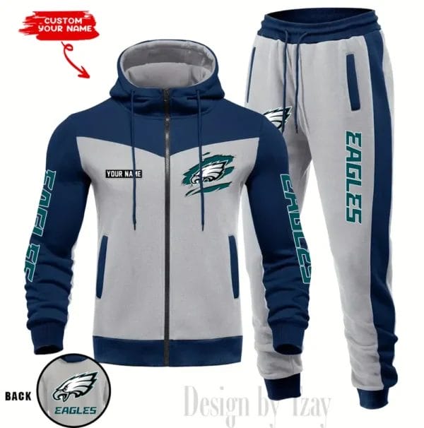 Philadelphia Eagles Customized Drawstring Hooded Tracksuit AMCCLG000905 - Image 2