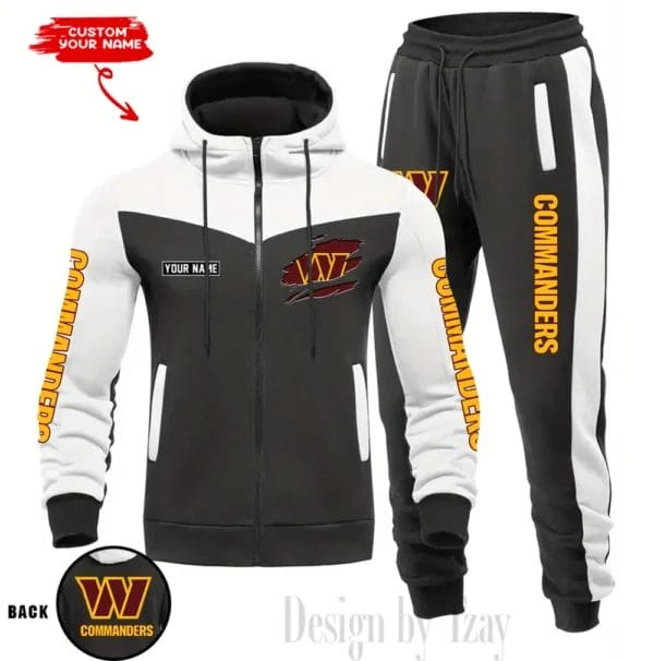 Washington Commanders Customized Drawstring Hooded Tracksuit AMCCLG000923