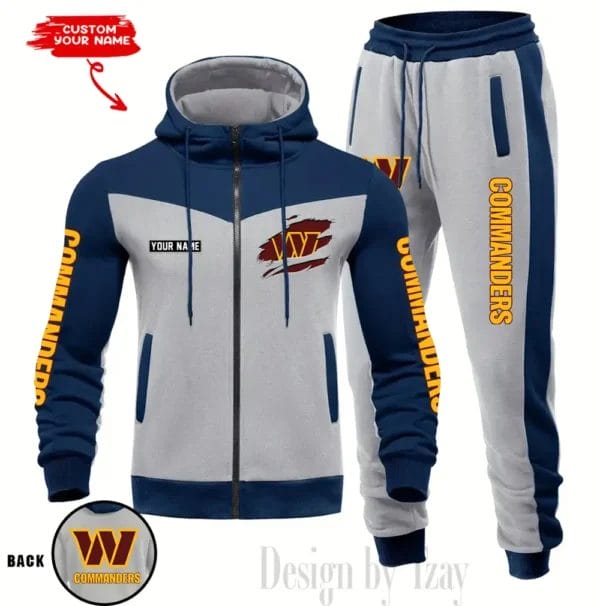 Washington Commanders Customized Drawstring Hooded Tracksuit AMCCLG000923 - Image 2