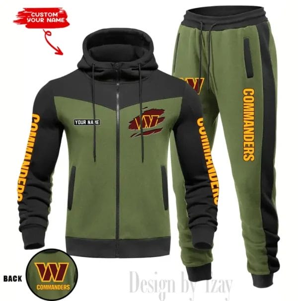 Washington Commanders Customized Drawstring Hooded Tracksuit AMCCLG000923 - Image 3