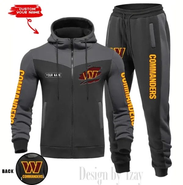 Washington Commanders Customized Drawstring Hooded Tracksuit AMCCLG000923 - Image 4