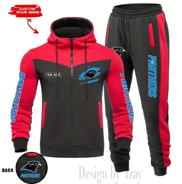 Carolina Panthers Customized Drawstring Hooded Tracksuit AMCCLG000842 - Image 5