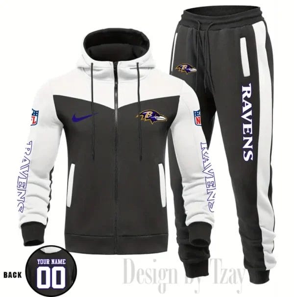 Baltimore Ravens Customized Drawstring Hooded Tracksuit AMCCLG000837