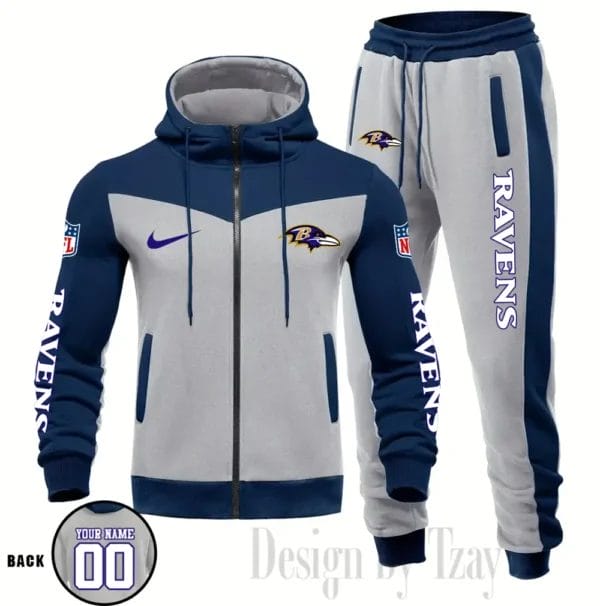 Baltimore Ravens Customized Drawstring Hooded Tracksuit AMCCLG000837 - Image 2