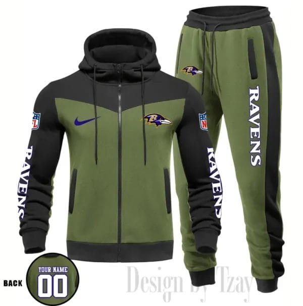 Baltimore Ravens Customized Drawstring Hooded Tracksuit AMCCLG000837 - Image 5