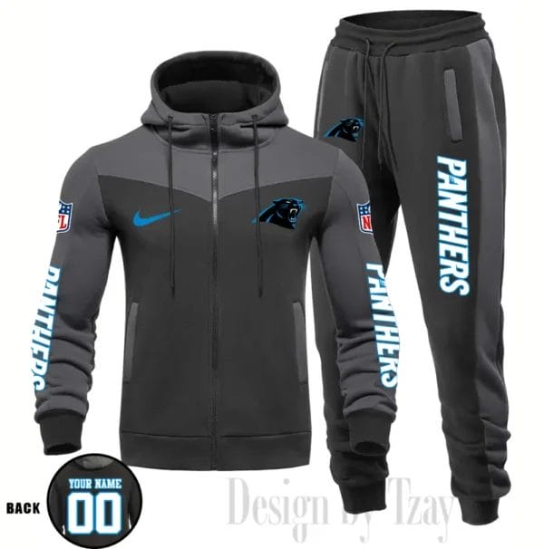 Carolina Panthers Customized Drawstring Hooded Tracksuit AMCCLG000843