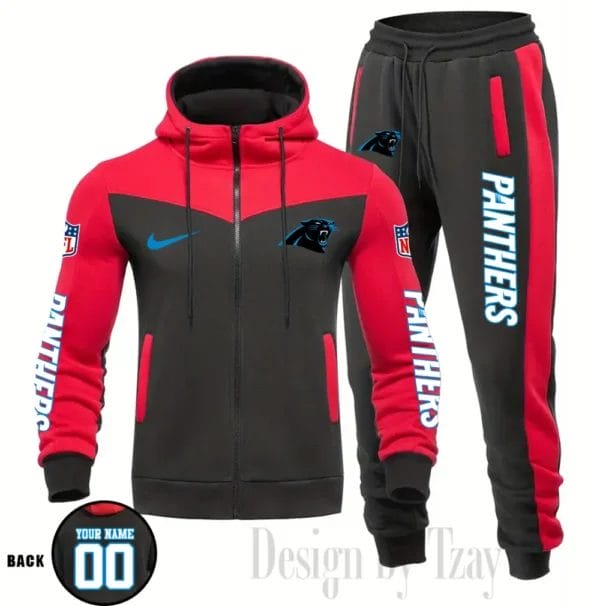 Carolina Panthers Customized Drawstring Hooded Tracksuit AMCCLG000843 - Image 2