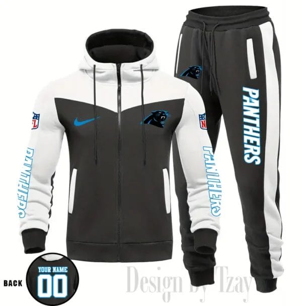 Carolina Panthers Customized Drawstring Hooded Tracksuit AMCCLG000843 - Image 5