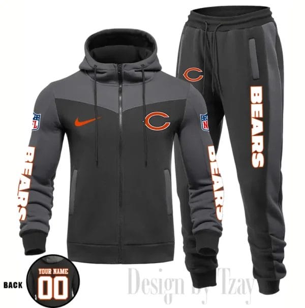 Chicago Bears Customized Drawstring Hooded Tracksuit AMCCLG000846 - Image 3