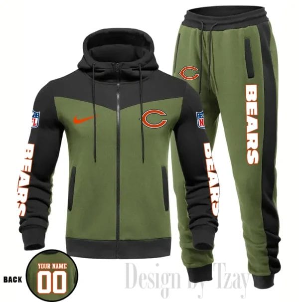 Chicago Bears Customized Drawstring Hooded Tracksuit AMCCLG000846 - Image 4