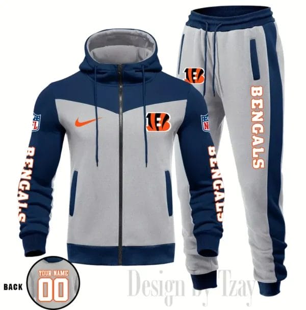 Cincinnati Bengals Customized Drawstring Hooded Tracksuit AMCCLG000849 - Image 4