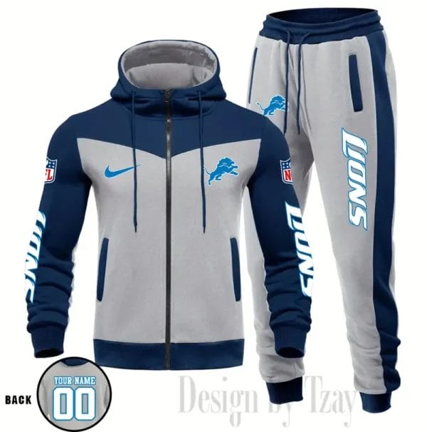 Detroit Lions Customized Drawstring Hooded Tracksuit AMCCLG000861