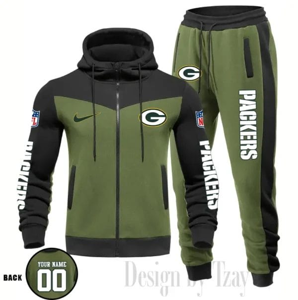 Green Bay Packers Customized Drawstring Hooded Tracksuit AMCCLG000864