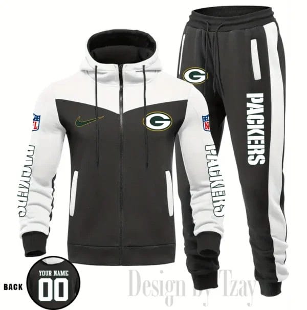 Green Bay Packers Customized Drawstring Hooded Tracksuit AMCCLG000864 - Image 2