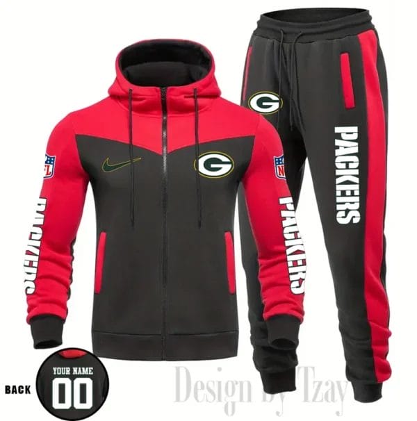 Green Bay Packers Customized Drawstring Hooded Tracksuit AMCCLG000864 - Image 4