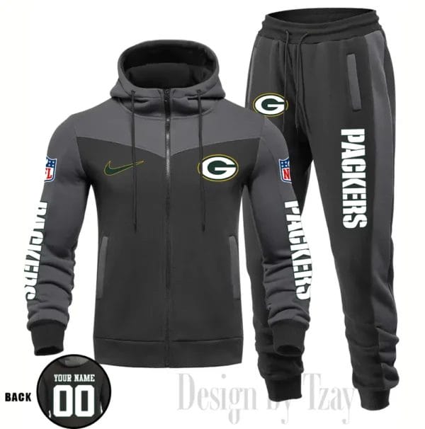 Green Bay Packers Customized Drawstring Hooded Tracksuit AMCCLG000864 - Image 5