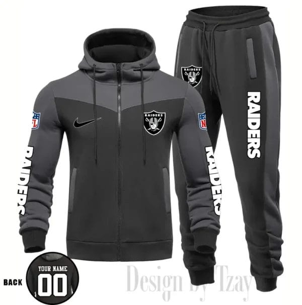 Las Vegas Raiders Customized Drawstring Hooded Tracksuit AMCCLG000879