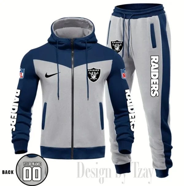 Las Vegas Raiders Customized Drawstring Hooded Tracksuit AMCCLG000879 - Image 3