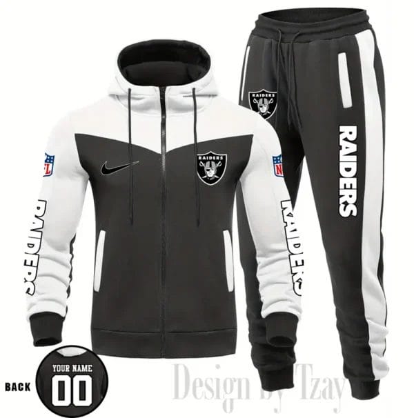 Las Vegas Raiders Customized Drawstring Hooded Tracksuit AMCCLG000879 - Image 4