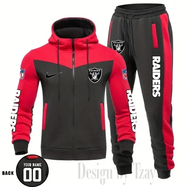 Las Vegas Raiders Customized Drawstring Hooded Tracksuit AMCCLG000879 - Image 5