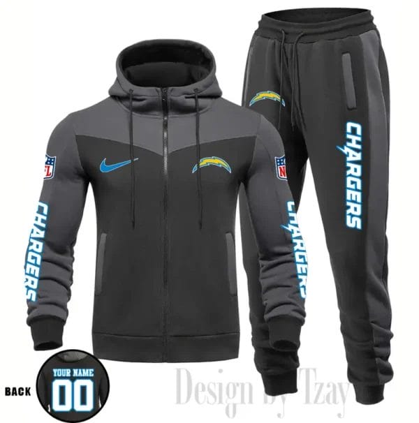 Los Angeles Chargers Customized Drawstring Hooded Tracksuit AMCCLG000882